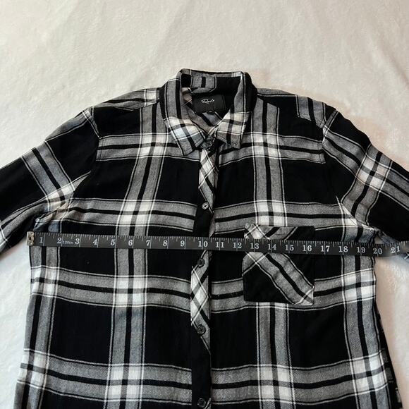 Rails Plaid Flannel Hunter Checkered Button Down Blouse Size Medium *SMALL FLAW* - Picture 8 of 10